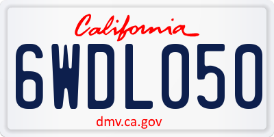 CA license plate 6WDL050