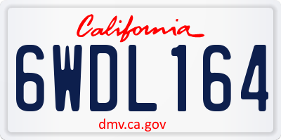 CA license plate 6WDL164