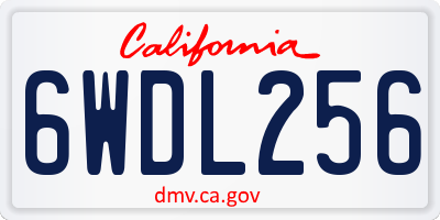CA license plate 6WDL256