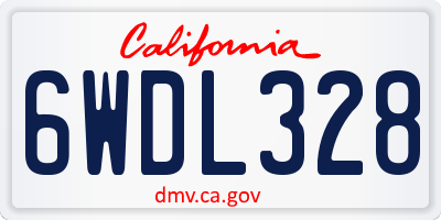 CA license plate 6WDL328