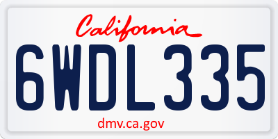 CA license plate 6WDL335