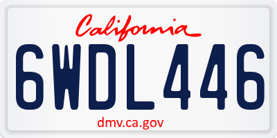 CA license plate 6WDL446