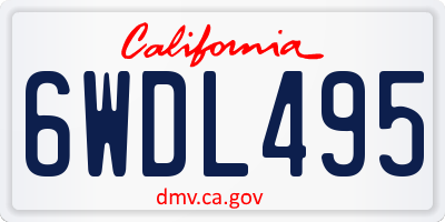 CA license plate 6WDL495