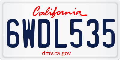 CA license plate 6WDL535