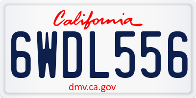 CA license plate 6WDL556