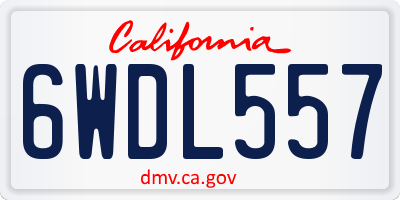 CA license plate 6WDL557