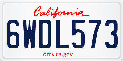 CA license plate 6WDL573