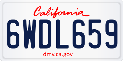CA license plate 6WDL659