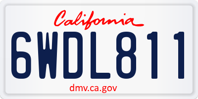 CA license plate 6WDL811