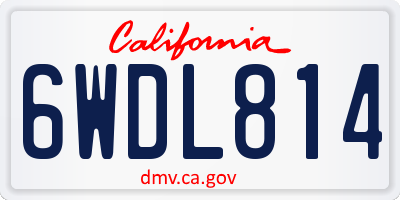 CA license plate 6WDL814