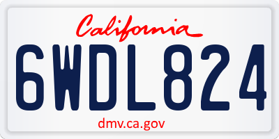 CA license plate 6WDL824