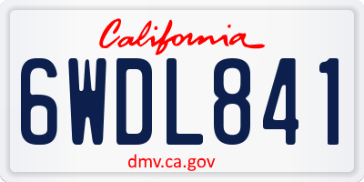 CA license plate 6WDL841