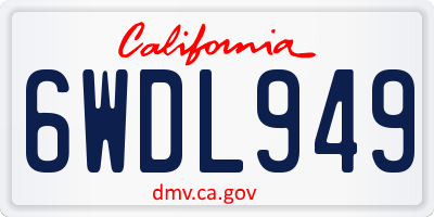 CA license plate 6WDL949