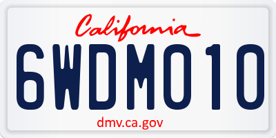 CA license plate 6WDM010