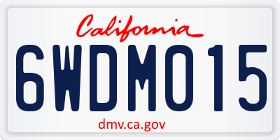 CA license plate 6WDM015