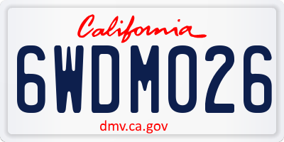 CA license plate 6WDM026