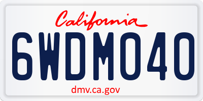 CA license plate 6WDM040