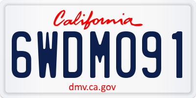 CA license plate 6WDM091