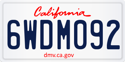 CA license plate 6WDM092