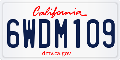 CA license plate 6WDM109
