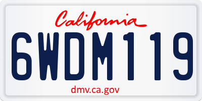 CA license plate 6WDM119