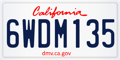CA license plate 6WDM135
