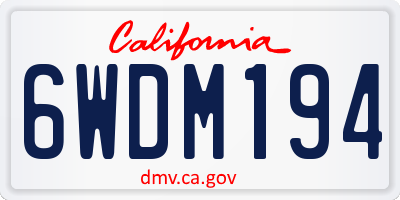 CA license plate 6WDM194