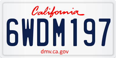 CA license plate 6WDM197
