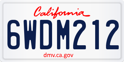 CA license plate 6WDM212