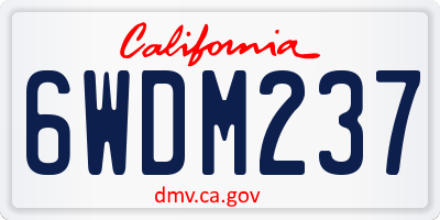 CA license plate 6WDM237