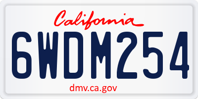 CA license plate 6WDM254