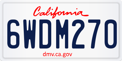 CA license plate 6WDM270