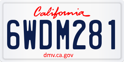 CA license plate 6WDM281