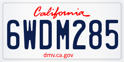 CA license plate 6WDM285