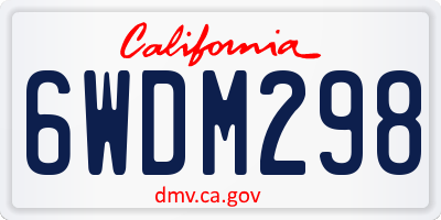 CA license plate 6WDM298