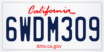 CA license plate 6WDM309