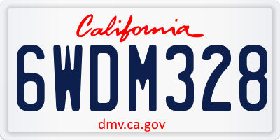 CA license plate 6WDM328