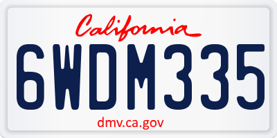 CA license plate 6WDM335