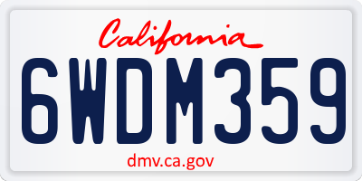 CA license plate 6WDM359