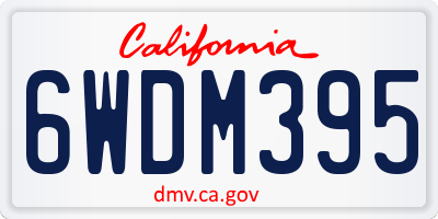 CA license plate 6WDM395