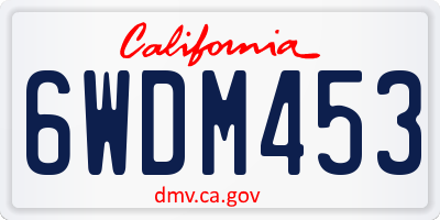CA license plate 6WDM453