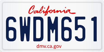 CA license plate 6WDM651