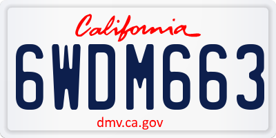 CA license plate 6WDM663
