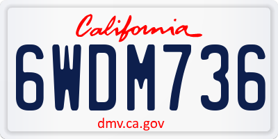 CA license plate 6WDM736