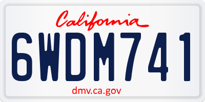 CA license plate 6WDM741