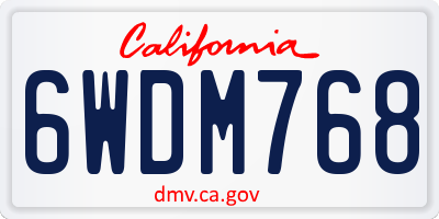 CA license plate 6WDM768