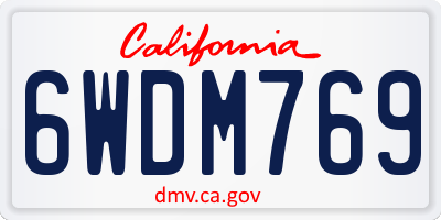 CA license plate 6WDM769