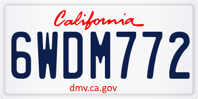 CA license plate 6WDM772