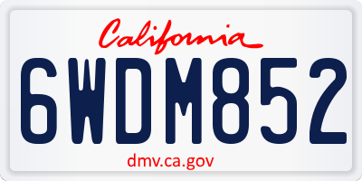 CA license plate 6WDM852