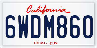 CA license plate 6WDM860